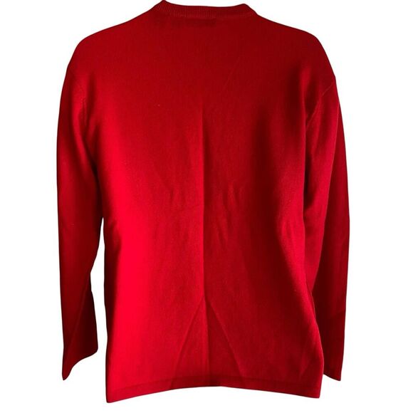 DKNY Sweater Mens Medium Red 100% Cashmere Crewneck Pullover Soft Knit Classic - Picture 5 of 6